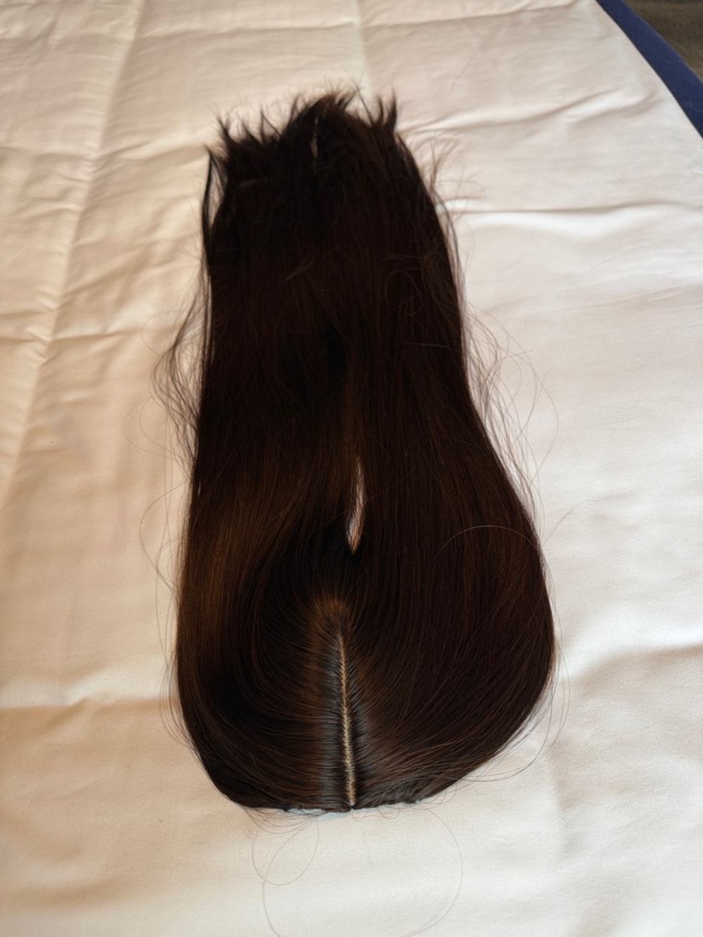 18” Natural dark Brown human Hair Topper - Invisible Part. New